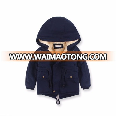 Small boy child cotton coat winter with cashmere hoodie coat jacket boy children thickening